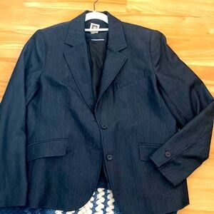 Anne Klein dark blue jean blazer